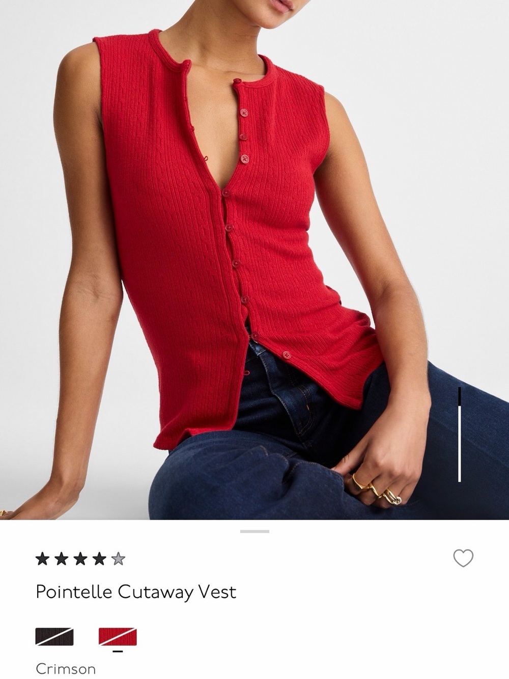 Madewell Pointelle Cutaway Vest - Picture 2 of 5